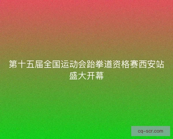 第十五届全国运动会跆拳道资格赛西安站盛大开幕